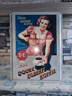 Vintage Douwe Egberts Koffie Emaille Reclamebord, Ophalen of Verzenden, Gebruikt, Reclamebord