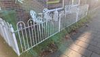 Tuinhek wit in totaal 8 meter, Tuin en Terras, Ophalen, Gebruikt, IJzer, Tuinhek