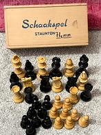 Vintage CHESS Homas Staunton Gelakte Met Lood en vilt 74 mm, Ophalen of Verzenden, Gebruikt