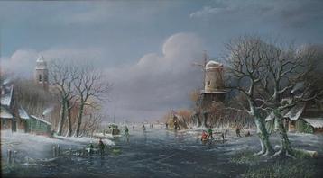 Thomas Heesakkers(1946-)- Groot winterlandschap beschikbaar voor biedingen