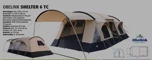 Obelink shelter 6 TC, Caravans en Kamperen, Tenten, Zo goed als nieuw, Ophalen