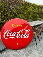 Coca Cola emaille reclamebord rond 125 cm !, Reclamebord, Gebruikt, Ophalen