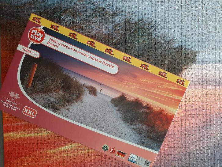 Panorama legpuzzel - Strand - 3000 stukjes, Hobby en Vrije tijd, Denksport en Puzzels, Zo goed als nieuw, Legpuzzel, Meer dan 1500 stukjes