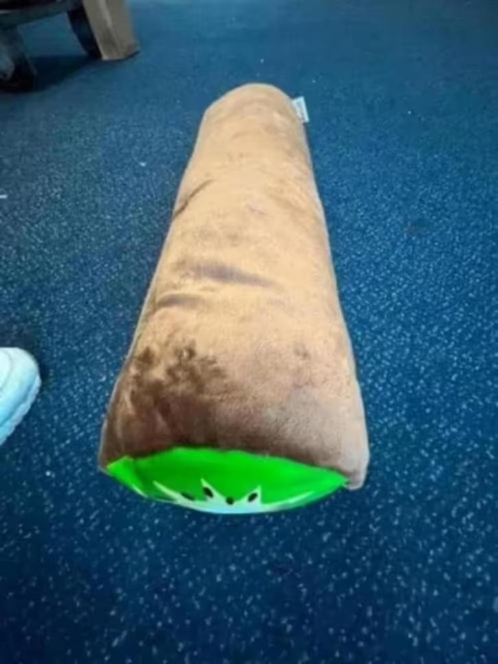 NIEUW! The fruit cushion kiwi kussen rol 50x15 €4,99, Huis en Inrichting, Woonaccessoires | Kussens, Nieuw, Bruin, Rechthoekig