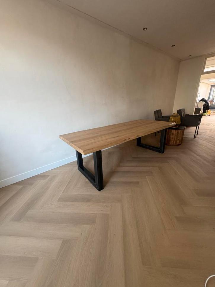 Eikenhouten Eettafel 240x100cm, Huis en Inrichting, Tafels | Eettafels, Zo goed als nieuw, 50 tot 100 cm, 200 cm of meer, Vijf personen of meer