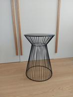 Ronde bijzettafel zwart, Ophalen, Minder dan 55 cm, Metaal of Aluminium, Rond