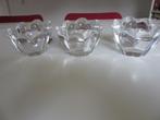 3x mooie kristal Fiore waxine lichthouder sfeer waxine licht, Antiek en Kunst, Ophalen of Verzenden