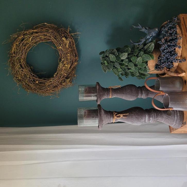Super mooi hop krans 60cm, Huis en Inrichting, Woonaccessoires | Kransen, Zo goed als nieuw, Ophalen of Verzenden