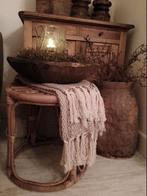 Grote Rotan/Bamboe Kruk / Bijzettafel - Nieuwstaat, Ophalen