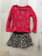 Gave set panterprint rokje (92) & rood shirt Jill (98/104), Kinderen en Baby's, Kinderkleding | Maat 98, Meisje, Gebruikt, Jill & Mitch