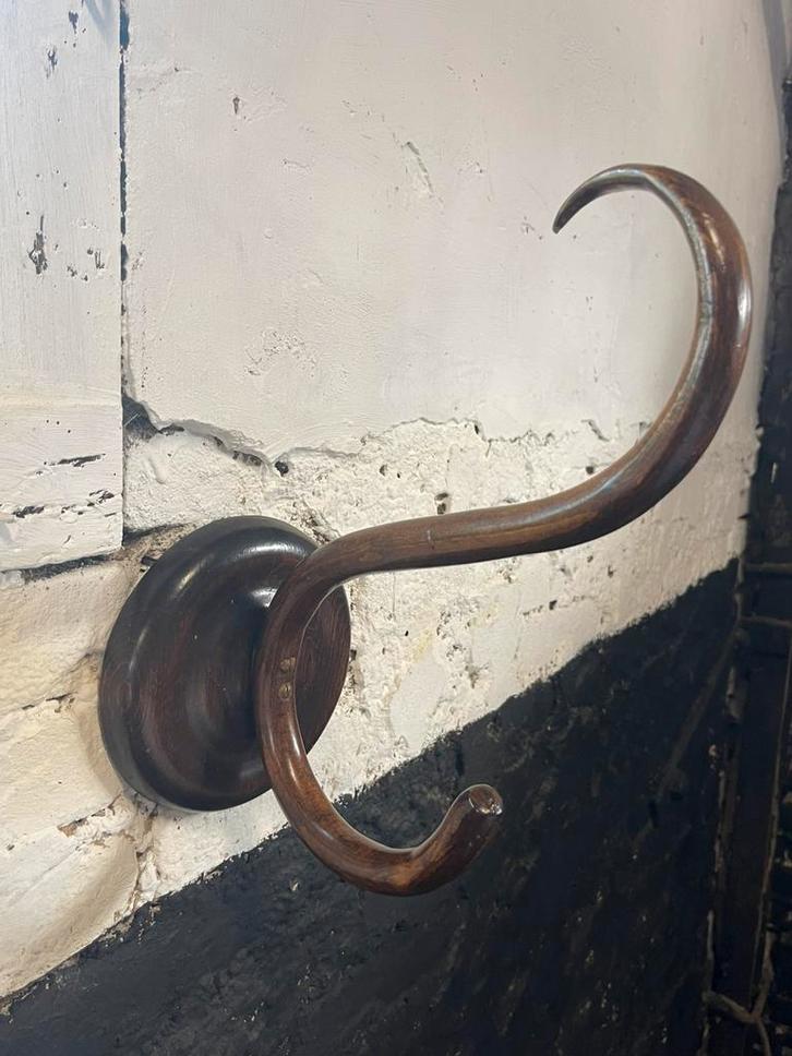 XL vintage antieke kapstokhaak Thonet hout gekruld kapstok, Huis en Inrichting, Woonaccessoires | Kapstokken, Gebruikt, Wandkapstok