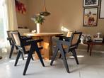 4 zwarte rotan eetkamerstoelen, Huis en Inrichting, Stoelen, Ophalen, Riet of Rotan, Modern, Scandinavisch, Zwart