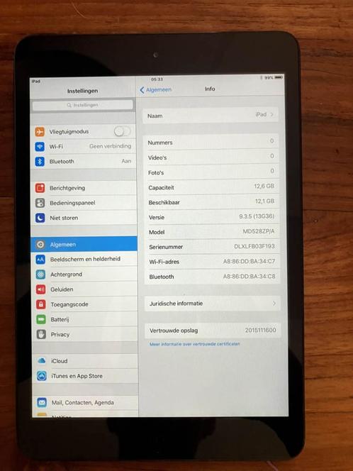 iPad mini 1st Gen A1432 12GB, Computers en Software, Apple iPads, Gebruikt, Apple iPad Mini, 8 inch, 16 GB, Grijs, Ophalen of Verzenden