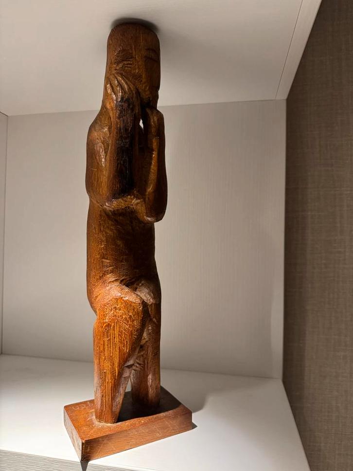 Houten beeld van Gene Eggen, Antiek en Kunst, Kunst | Beelden en Houtsnijwerken, Ophalen