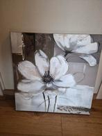 Schilderij Bloem Taupe/Beige 58x58cm, Ophalen, 50 tot 75 cm, Zo goed als nieuw, Schilderij