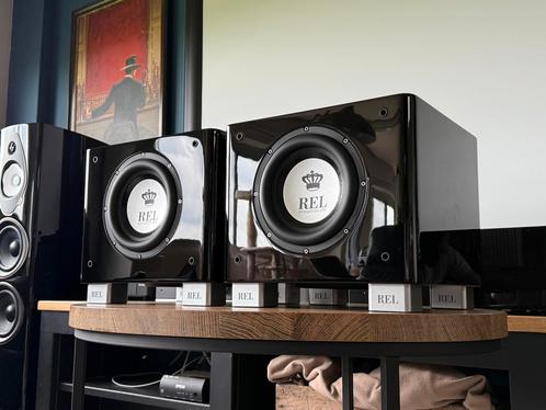 2x REL T7X, Audio, Tv en Foto, Luidsprekers, Zo goed als nieuw, Subwoofer, 120 watt of meer, Overige merken, Ophalen of Verzenden