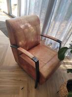 2 Buffellederen Fauteuils - Industrieel Design, Huis en Inrichting, Fauteuils, Ophalen, Industrieel landelijk, 75 tot 100 cm, Zo goed als nieuw