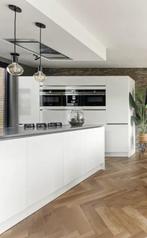 Complete Moderne Keuken met Siemens - AEG  apparatuur, Ophalen, Wit, Overige typen, Zo goed als nieuw