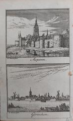 3 / Asperen en Gorinchem - Gravure A. Zeeman uit 1730, Antiek en Kunst, Ophalen of Verzenden