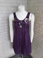Paarse jurk met opdrukken van Steps maat XS, Paars, Ophalen of Verzenden, Zo goed als nieuw, Knielengte