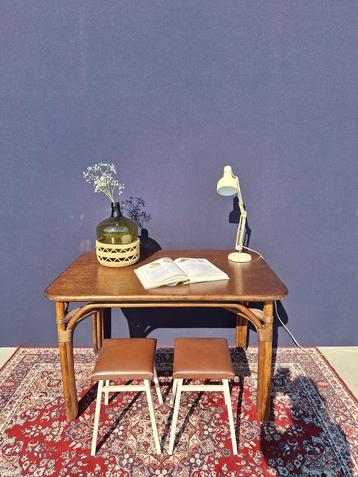 Vintage manou tafel, schrijftafel, bureau, jaren zeventig  beschikbaar voor biedingen