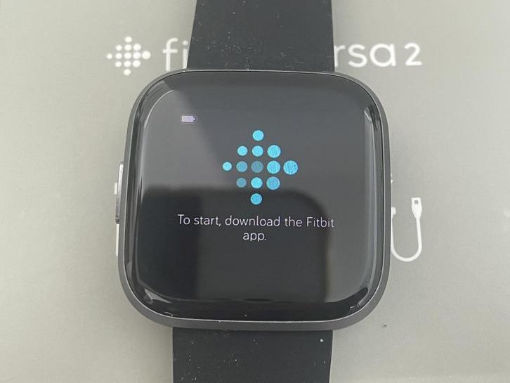 Fitbit Versa 2, Sieraden, Tassen en Uiterlijk, Smartwatches, Nieuw, Android, Zwart, Afstand, GPS, Hartslag, Slaap, Stappen, Waterdicht