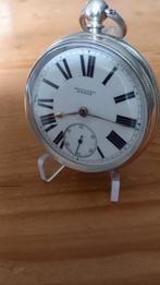 Zilveren antiek zakhorloge met snekuurwerk, Antiek en Kunst, Ophalen of Verzenden