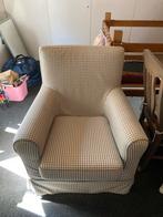 Landelijke Fauteuil met Ruitmotief, Huis en Inrichting, Fauteuils, Ophalen, Gebruikt, Stof, 75 tot 100 cm