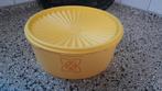 Tupperware geel koektrommel met sterdeksel zonnedeksel 21 cm, Huis en Inrichting, Keuken | Tupperware, Ophalen of Verzenden, Gebruikt