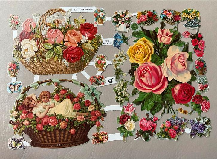 Vintage Poesieplaatjes - Diverse Vellen uitzoeken 1,50 p/s, Verzamelen, Poesieplaatjes, Ophalen of Verzenden