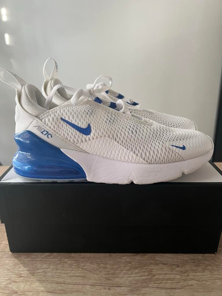 Nike Air Max 270 maat 34 wit/blauw – zo goed als nieuw, Ophalen of Verzenden, Zo goed als nieuw, Jongen of Meisje, Sportschoenen