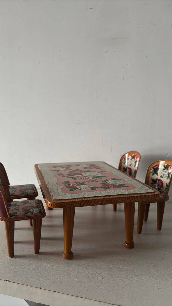 Tafel met 4 stoelen vintage, Antiek en Kunst, Curiosa en Brocante, Ophalen of Verzenden