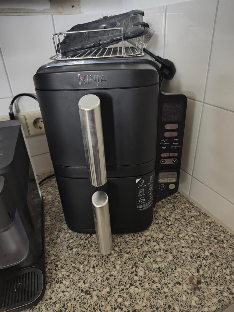 Ninja dubbele stack airfryer zwart, Witgoed en Apparatuur, Airfryers, Ophalen, Zo goed als nieuw, Airfryer