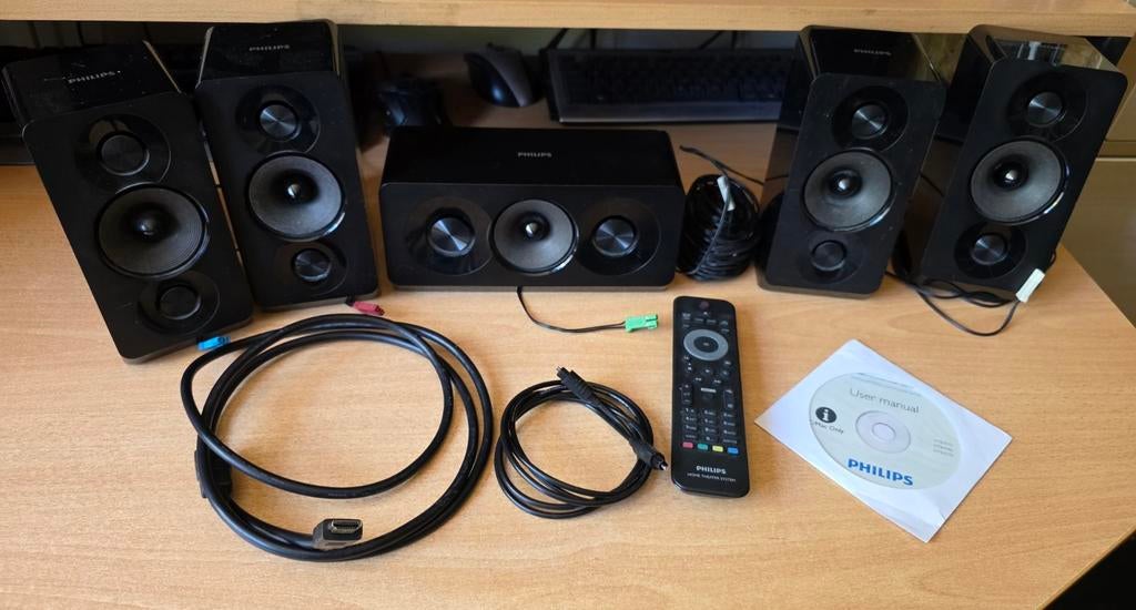 Philips 5.1 Home Theater HTB3510 Blu-ray 3D Systeem, Ophalen, Philips, Blu-ray-speler, 70 watt of meer