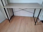 Bureau licht eiken zwart metaal 120x60x75cm, Ophalen, Zo goed als nieuw, Bureau