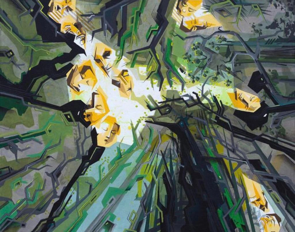 Schilderij Johanna Creutzburg, Forest, 2010, 100x75x2, Ophalen