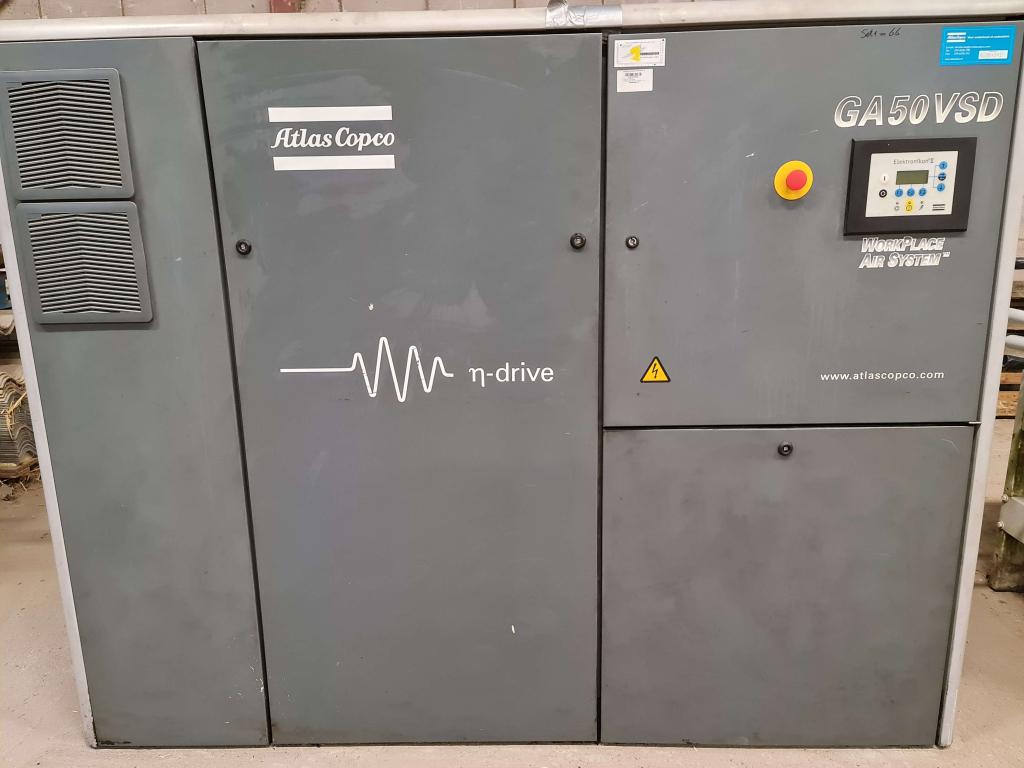 Atlas Copco GA 50VSD Air compressor / Schroefcompressor, Gebruikt, Geluidgedempt, Niet ingevuld, Ophalen