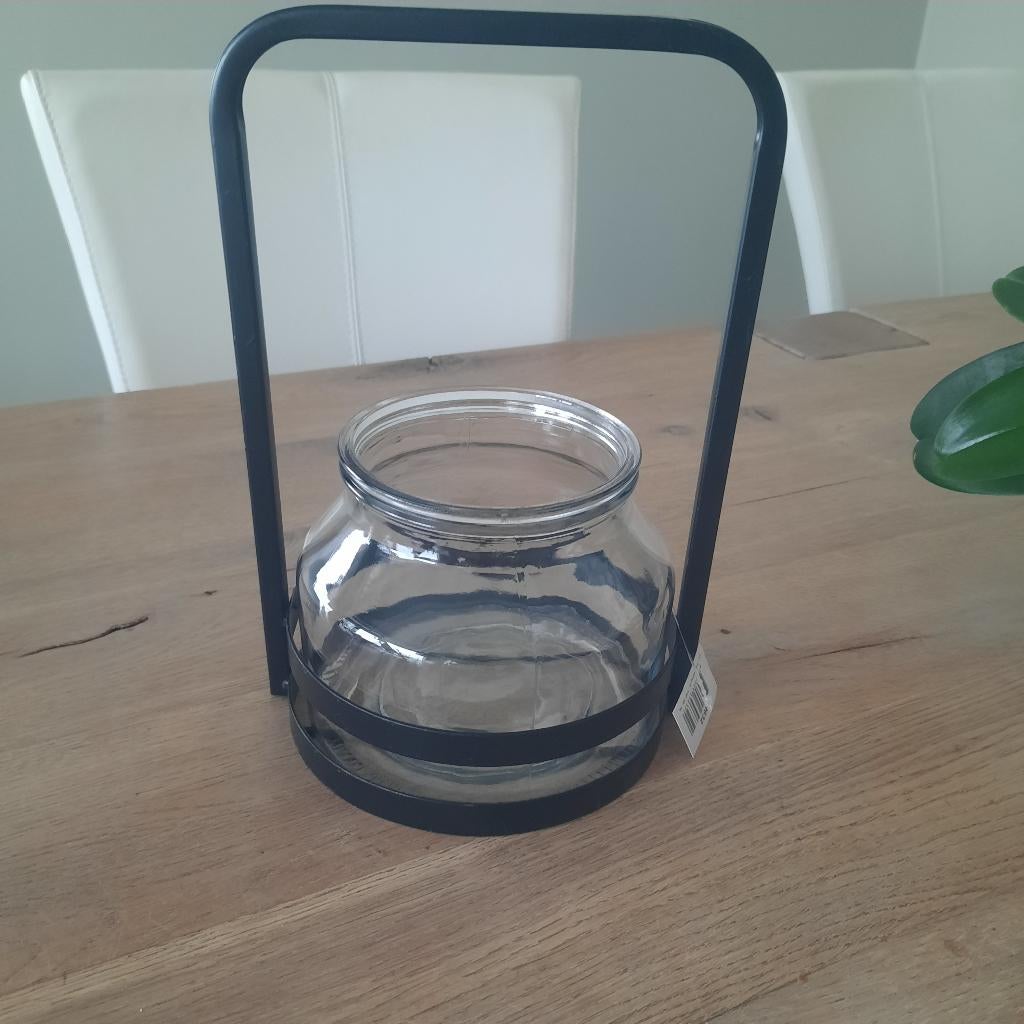 Windlicht/kandelaar of bloemenvaas nieuw, Tuin en Terras, Overige materialen, Rond, Nieuw, Ophalen of Verzenden