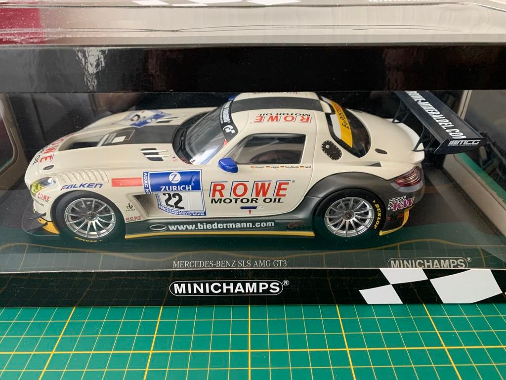 Minichamps Mercedes-Benz SLS AMG GT3 1/18, Ophalen, Zo goed als nieuw, Overige merken