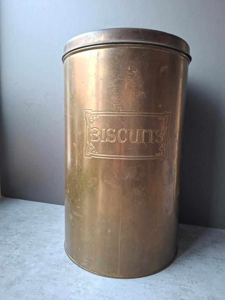 Vintage groot messing winkelblik, Verzamelen, Blikken, Gebruikt, Overige, Ophalen of Verzenden