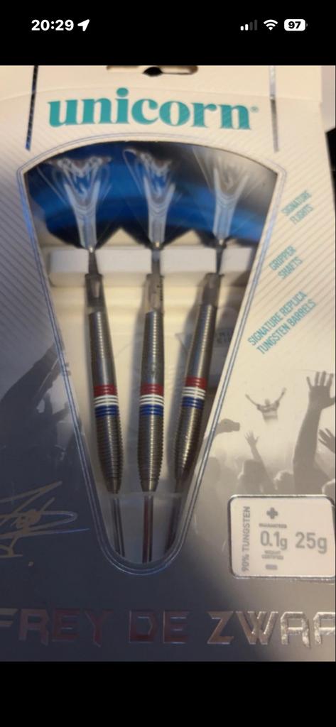 Jeffrey de Zwaan Unicorn Darts 25 gram - Zo goed als nieuw, Verzenden, Zo goed als nieuw, Pijlen