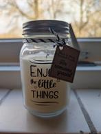 Geurkaars in potje met tekst, Ophalen, Nieuw, Overige materialen, Minder dan 25 cm