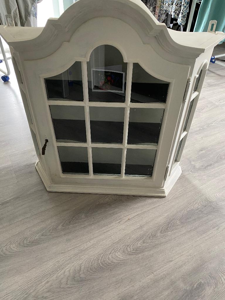 Vitrinekastje wit, Huis en Inrichting, Kasten | Vitrinekasten, Ophalen, Eikenhout, 50 tot 100 cm, Minder dan 25 cm