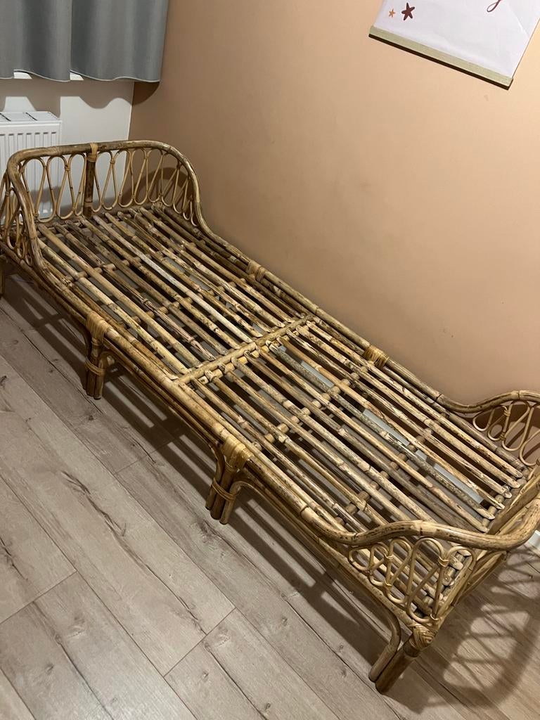 Rotan bed, Ophalen, Overige materialen, Gebruikt, 90 cm