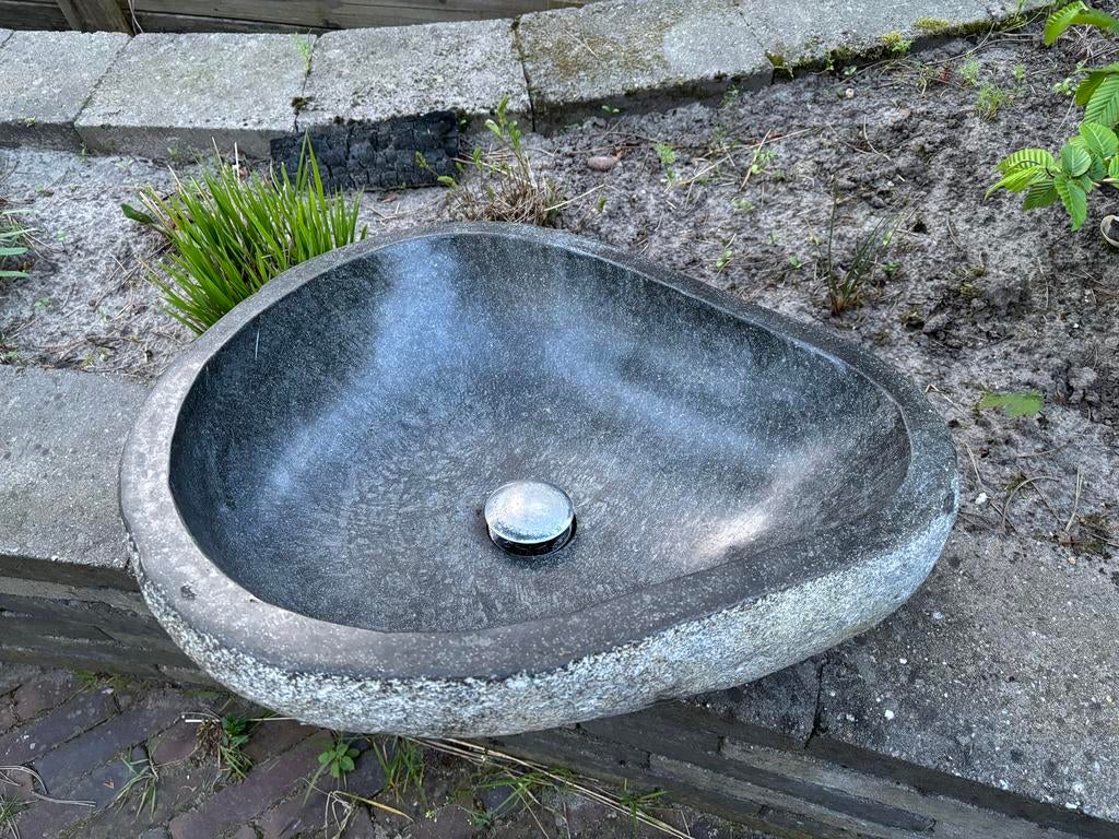 Natuurstenen wasbak, Doe-het-zelf en Verbouw, Sanitair, Ophalen, Gebruikt, Steen, Wastafel