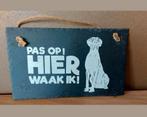 LEISTEEN BORDJE MET DUITSE DOG  PAS OP ! HIER WAAK IK !, Verzenden, Nieuw