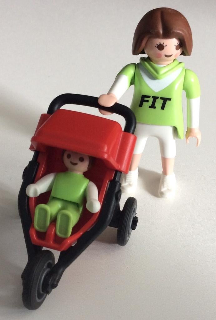 Playmobil 4697 aan het joggen met de kinderwagen, Ophalen of Verzenden, Gebruikt, Complete set