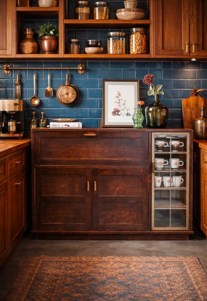 Vintage buffetkast met glas in lood, dressoir, servies kast, Huis en Inrichting, Kasten | Buffetkasten, Gebruikt, 150 tot 200 cm