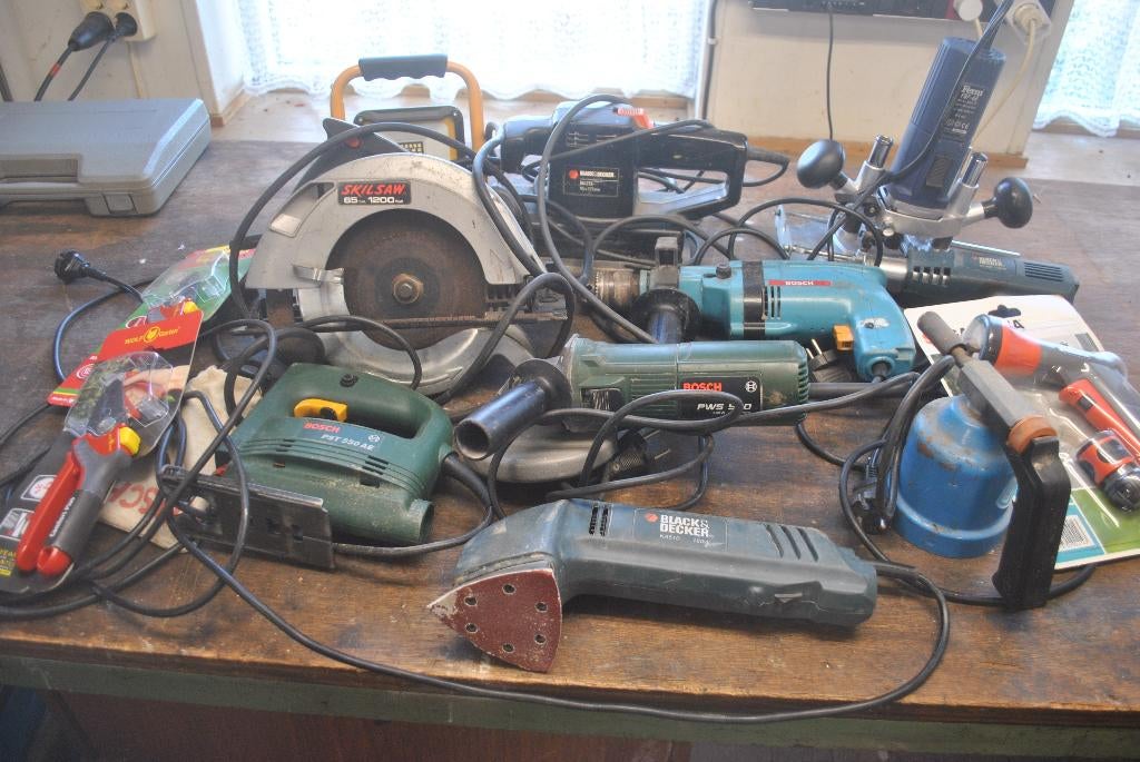 Partij elektrisch gereedschap, zie omschrijving, Ophalen, Gebruikt