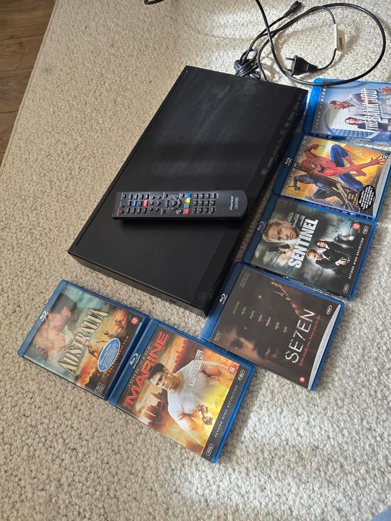 Pioneer Blu-ray speler met afstandsbediening en films, Ophalen, Gebruikt, Overige merken